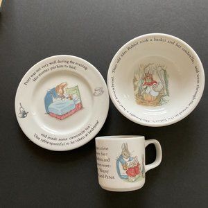 WEDGEWOOD Vintage "Peter Rabbit" Child's 3 Pc Set NWOT